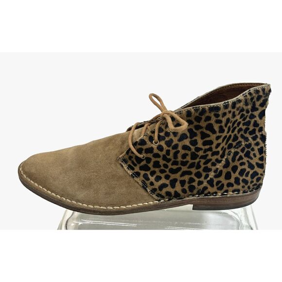 Vtg Guess by Georges Mariano Animal Print Pony Hair Suede Boots Sz 8 - Picture 11 of 12